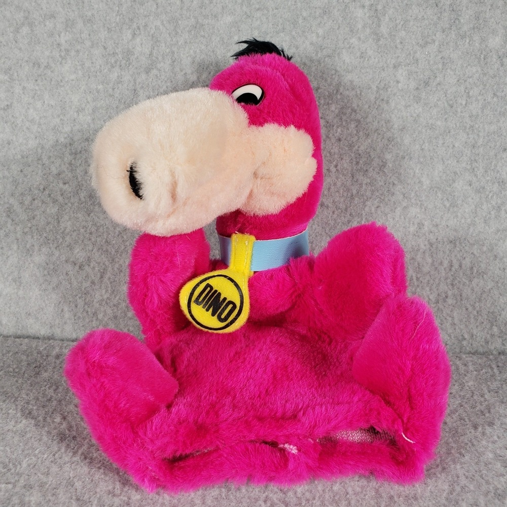 Vintage 1987 Hanna Barbera Dino Plush Toy Pink‎ The Flintstones 8" Retro